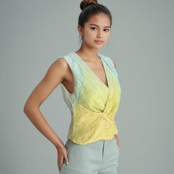 Christian Cota Spring 2012 Designer Hand Dyed Sample Blouse - Picture 2 of 16